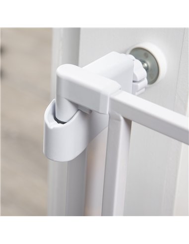 PawHut Adjustable Pet Safety Gate Dog Barrier Home Fence Room Divider Stair Guard Mounting White (76 H x 75-82W cm)