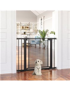 PawHut Pressure Fit Safety Gate, for Staircases, Hallways, Doorways w/ Extensions Kit, 75-103CM Adjustable Width - Black 2