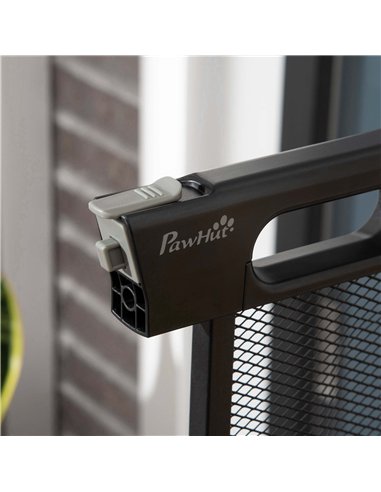 PawHut Pressure Fit Safety Gate, for Staircases, Hallways, Doorways w/ Extensions Kit, 75-103CM Adjustable Width - Black