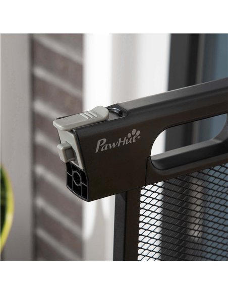 PawHut Pressure Fit Safety Gate, for Staircases, Hallways, Doorways w/ Extensions Kit, 75-103CM Adjustable Width - Black - pic 143245 | FastDaddyshop