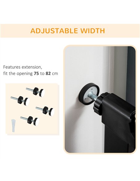 PawHut Dog Safety Gate, for Hallways, Staircases, Doors w/ Automatic Closing Door - Black - pic 143251 | FastDaddyshop