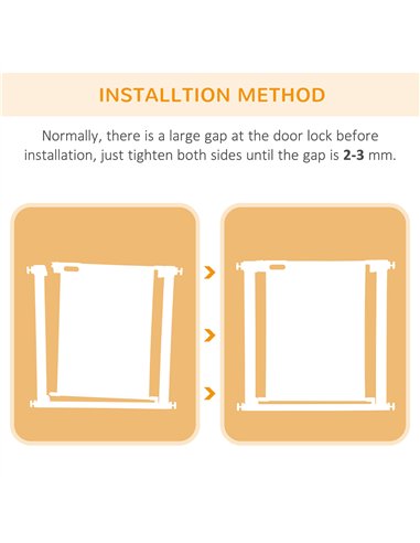 PawHut Dog Safety Gate, for Hallways, Staircases, Doors w/ Automatic Closing Door - Black