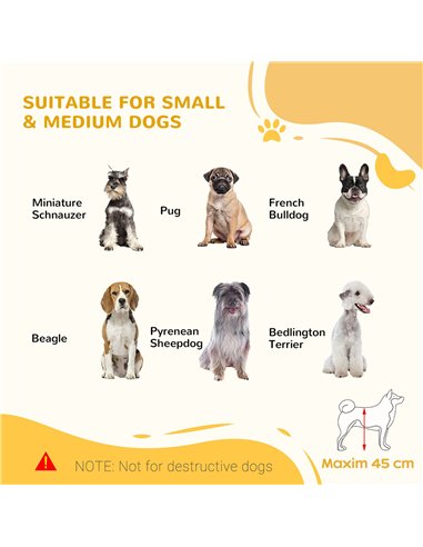 PawHut Freestanding Dog Gate, Foldable Pet Fence, Indoor Wood Barrier, Stair Gate with Support Feet, for Doorway, Hallway, Small