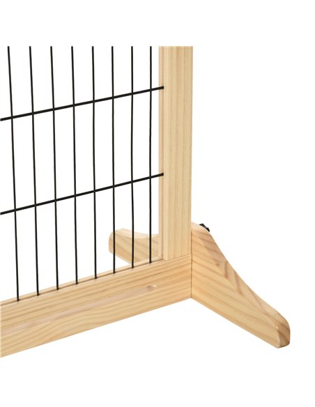 PawHut Freestanding Dog Gate, Foldable Pet Fence, Indoor Wood Barrier, Stair Gate with Support Feet, for Doorway, Hallway, Small - pic 143262 | FastDaddyshop