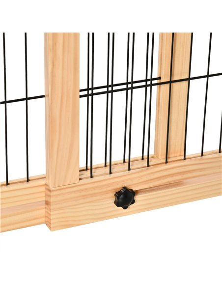 PawHut Freestanding Dog Gate, Foldable Pet Fence, Indoor Wood Barrier, Stair Gate with Support Feet, for Doorway, Hallway, Small - pic 143263 | FastDaddyshop