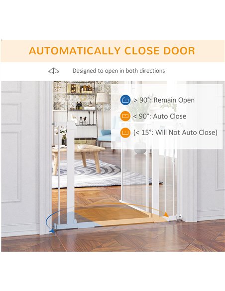 PawHut Pet Safety Gate, for Doorways, Staircases, Hallways, with Extensions Kit, 75-103cm - White - pic 143268 | FastDaddyshop