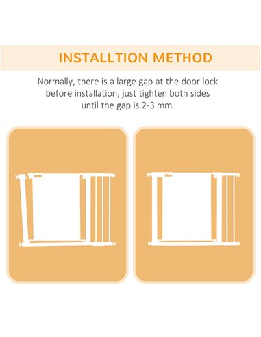 PawHut Pet Safety Gate, for Doorways, Staircases, Hallways, with Extensions Kit, 75-103cm - White