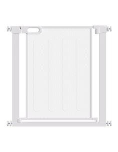 PawHut Pet Safety Gate, for Doorways, Staircases, Hallways, with 75-82cm Adjustable Width - White