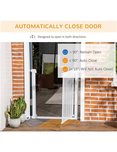 PawHut Pet Safety Gate, for Doorways, Staircases, Hallways, with 75-82cm Adjustable Width - White