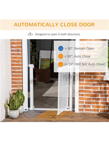 PawHut Pet Safety Gate, for Doorways, Staircases, Hallways, with 75-82cm Adjustable Width - White - pic 143277 | FastDaddyshop