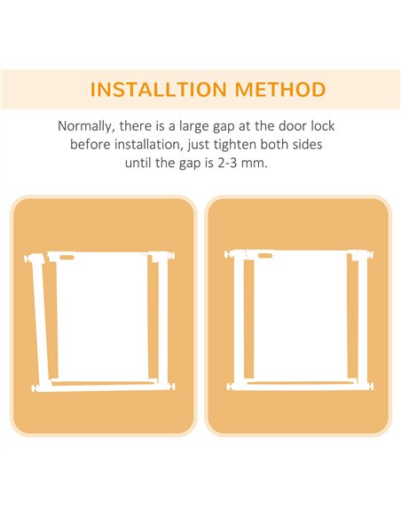 PawHut Pet Safety Gate, for Doorways, Staircases, Hallways, with 75-82cm Adjustable Width - White - pic 143280 | FastDaddyshop