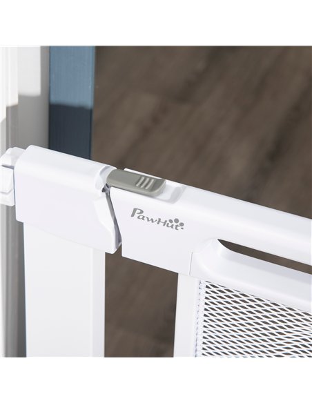 PawHut Pet Safety Gate, for Doorways, Staircases, Hallways, with 75-82cm Adjustable Width - White - pic 143281 | FastDaddyshop
