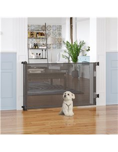 PawHut Foldable Pet Gate, for Stairs, Doorways, Corridors - Grey 2