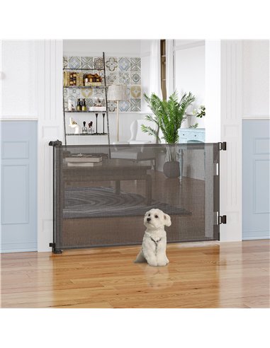 PawHut Foldable Pet Gate, for Stairs, Doorways, Corridors - Grey