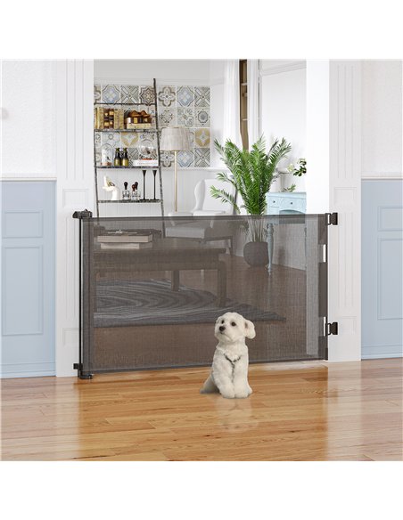 PawHut Foldable Pet Gate, for Stairs, Doorways, Corridors - Grey - pic 143292 | FastDaddyshop