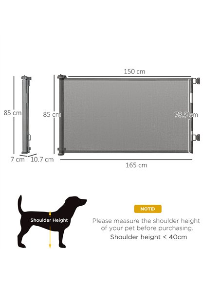 PawHut Foldable Pet Gate, for Stairs, Doorways, Corridors - Grey - pic 143293 | FastDaddyshop