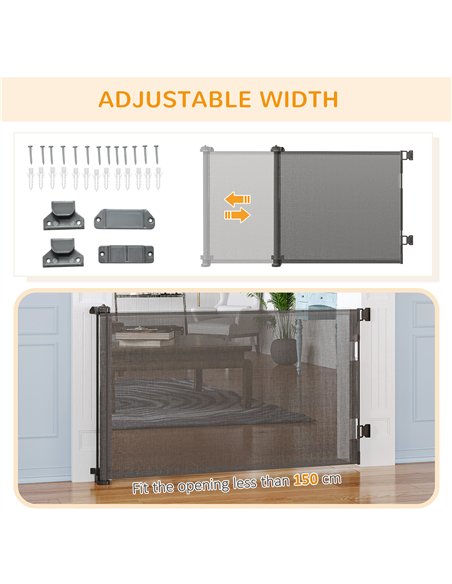 PawHut Foldable Pet Gate, for Stairs, Doorways, Corridors - Grey - pic 143295 | FastDaddyshop