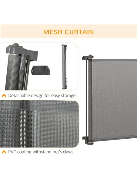 PawHut Foldable Pet Gate, for Stairs, Doorways, Corridors - Grey - pic 143297 | FastDaddyshop