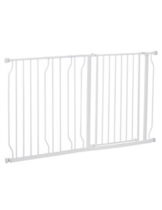 PawHut Extra Wide Dog Safety Gate, with Door Pressure, for Doorways, Hallways, Staircases - White