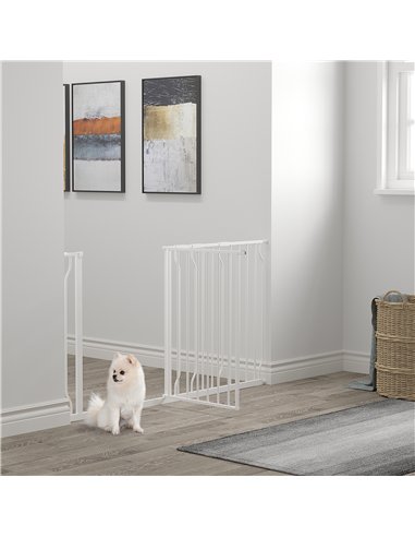 PawHut Extra Wide Dog Safety Gate, with Door Pressure, for Doorways, Hallways, Staircases - White