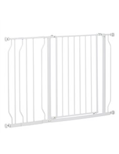 PawHut Wide Dog Safety Gate, with Door Pressure, for Doorways, Hallways, Staircases - White