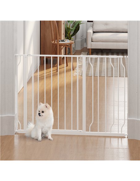 PawHut Wide Dog Safety Gate, with Door Pressure, for Doorways, Hallways, Staircases - White - pic 143319 | FastDaddyshop