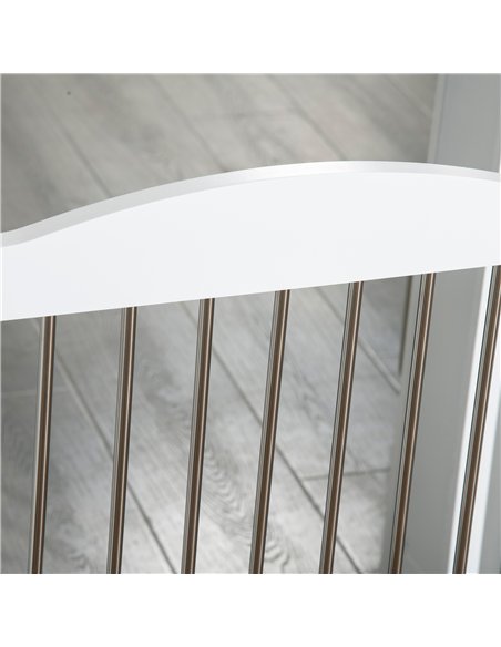 PawHut Foldable Dog Gate, Freestanding Pet Gate, with Two Support Feet, for Staircases, Hallways, Doorways - White - pic 143360 | FastDaddyshop