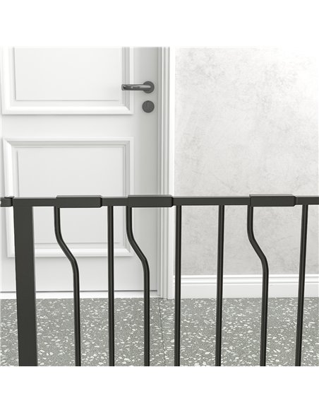PawHut Extra Wide Dog Safety Gate, with Door Pressure, for Doorways, Hallways, Staircases - Black - pic 143369 | FastDaddyshop