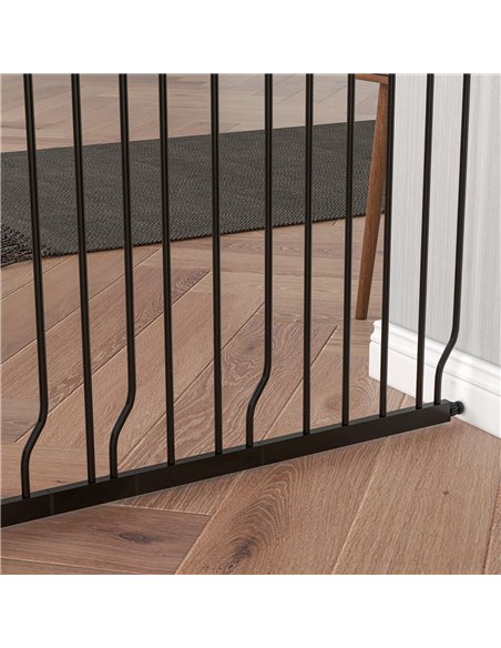 PawHut Extra Wide Dog Safety Gate, with Door Pressure, for Doorways, Hallways, Staircases - Black - pic 143370 | FastDaddyshop