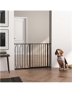 PawHut Wide Dog Safety Gate, with Door Pressure, for Doorways, Hallways, Staircases - Black 2
