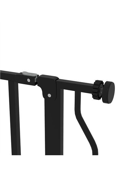 PawHut Wide Dog Safety Gate, with Door Pressure, for Doorways, Hallways, Staircases - Black - pic 143380 | FastDaddyshop