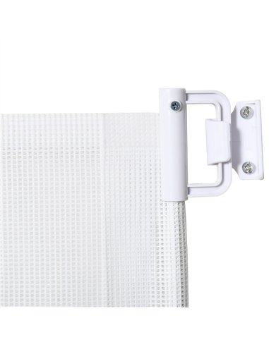 PawHut Retractable Stair Gate,  Dog Pet Barrier, for Doorway, Staircase, Hallway - White
