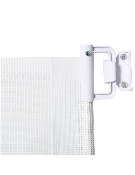 PawHut Retractable Stair Gate,  Dog Pet Barrier, for Doorway, Staircase, Hallway - White - pic 143397 | FastDaddyshop
