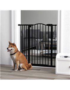PawHut Pressure Fit Dog Stair Gate No Drilling Safety Gate Auto Close for Doorways, Hallways, 74-94cm Adjustable, 94cm Tall, Bla 2