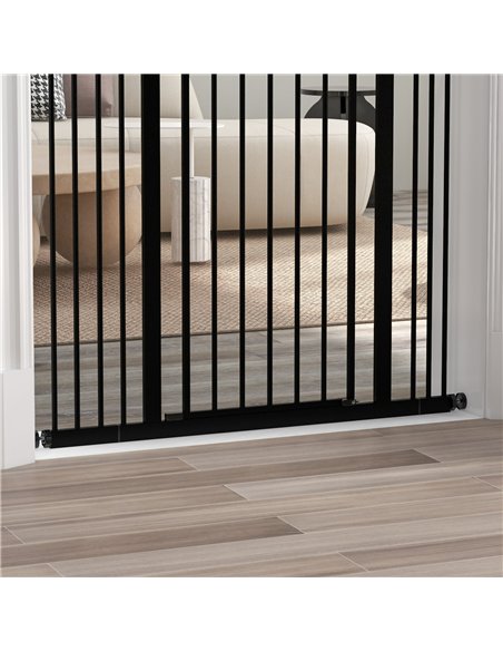 PawHut Pressure Fit Dog Stair Gate No Drilling Safety Gate Auto Close for Doorways, Hallways, 74-100cm Adjustable, 94cm Tall, Bl - pic 143479 | FastDaddyshop