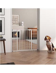 PawHut Metal 74-100cm Wide Adjustable Dog Gate Black 2