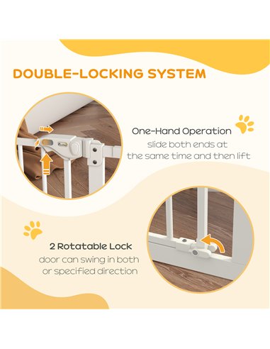 PawHut Metal 74-100cm Wide Adjustable Dog Gate Black