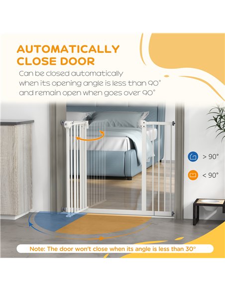 PawHut Metal 74-100cm Wide Adjustable Dog Gate Black - pic 143511 | FastDaddyshop