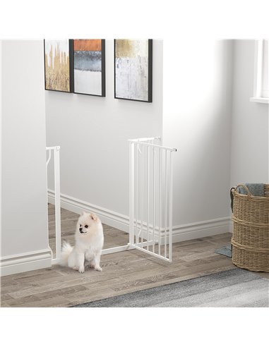 PawHut Wide Dog Safety Gate, with Door Pressure, for Doorways, Hallways, Staircases - White