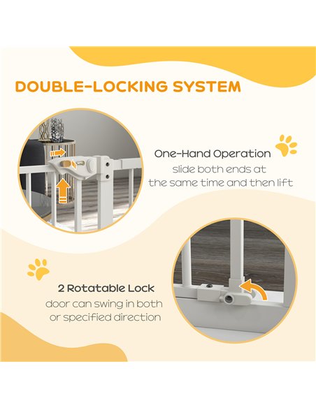 PawHut Metal 74-94cm Wide Adjustable Dog Gate White - pic 143564 | FastDaddyshop