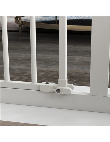 PawHut Metal 74-94cm Wide Adjustable Dog Gate White