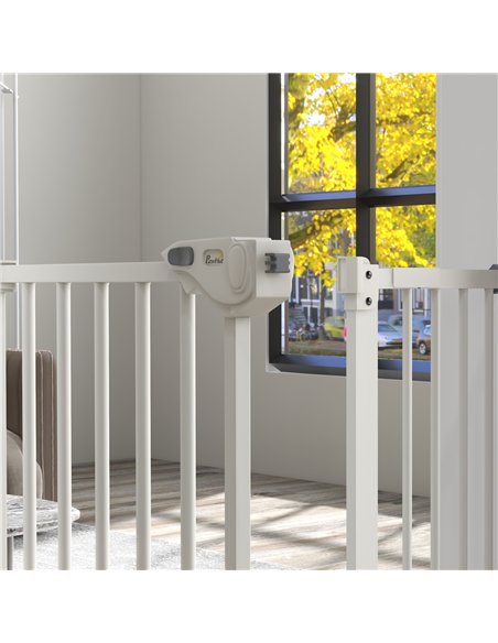 PawHut Metal 74-94cm Wide Adjustable Dog Gate White - pic 143569 | FastDaddyshop