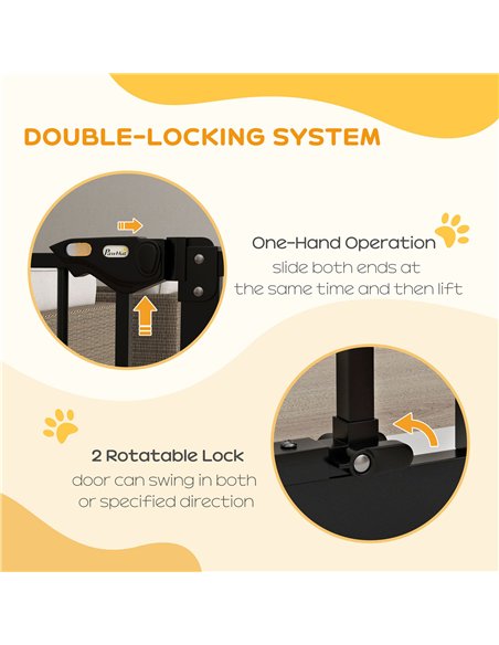 PawHut Metal 74-87cm Wide Adjustable Dog Gate Black - pic 143582 | FastDaddyshop