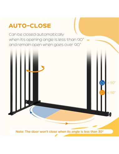 PawHut Metal 74-87cm Wide Adjustable Dog Gate Black