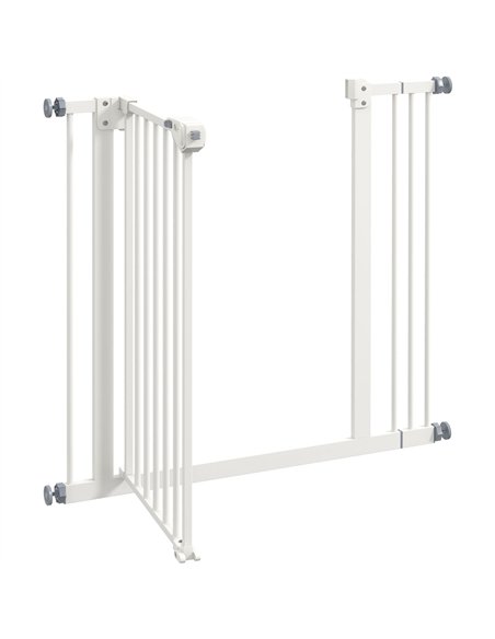 PawHut Metal 74-87cm Wide Adjustable Dog Gate White - pic 143604 | FastDaddyshop