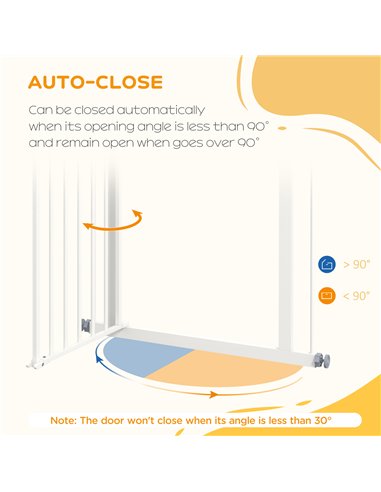 PawHut Metal 74-80cm Wide Adjustable Dog Gate White