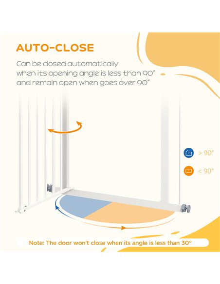 PawHut Metal 74-80cm Wide Adjustable Dog Gate White - pic 143610 | FastDaddyshop