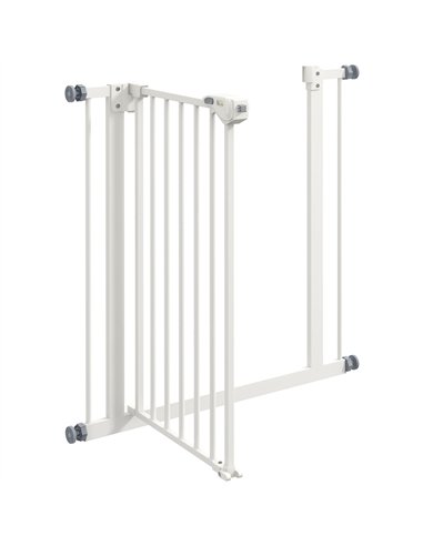 PawHut Metal 74-80cm Wide Adjustable Dog Gate White
