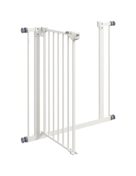PawHut Metal 74-80cm Wide Adjustable Dog Gate White - pic 143613 | FastDaddyshop