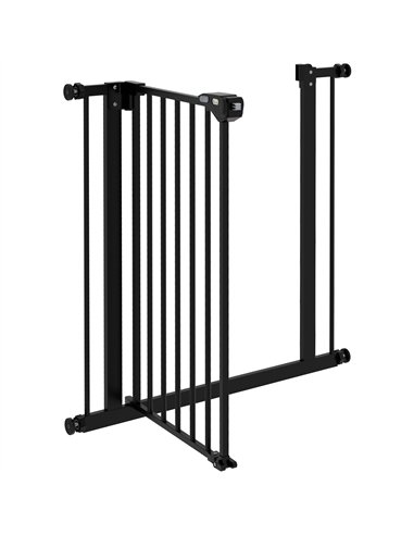 PawHut Metal 74-80cm Wide Adjustable Dog Gate Black
